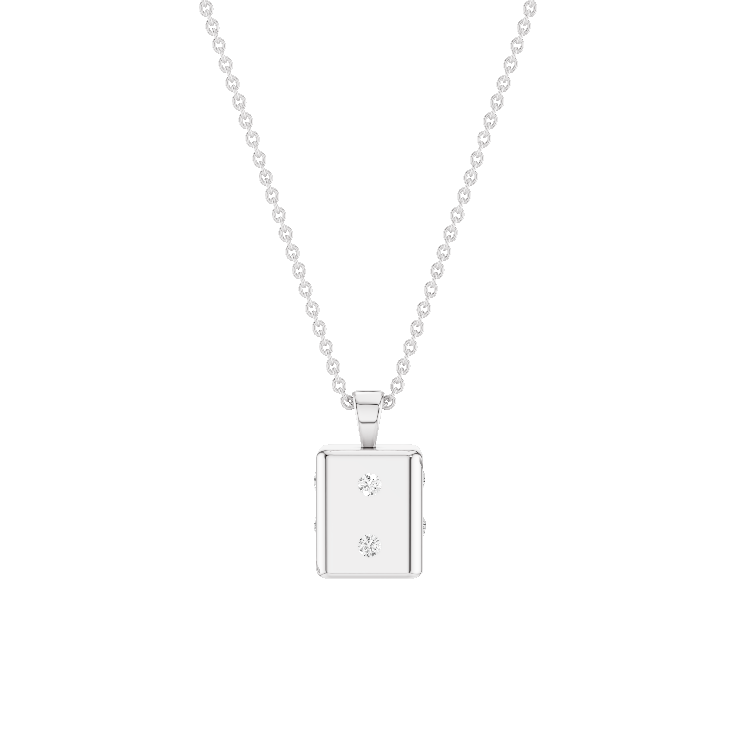 Risket, Dice Pendant, White Gold