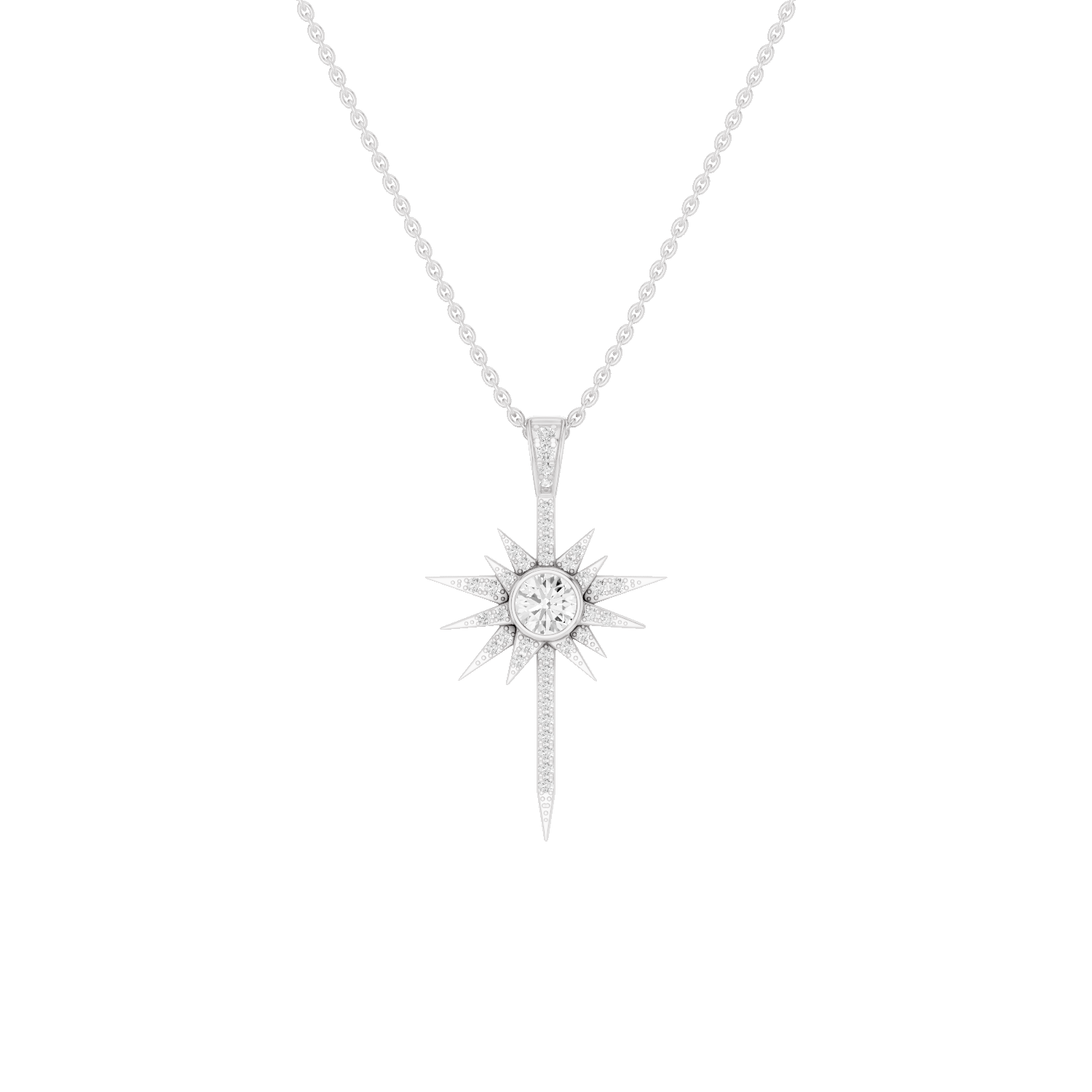 Skyglint, Shooting Star Pendant, White Gold
