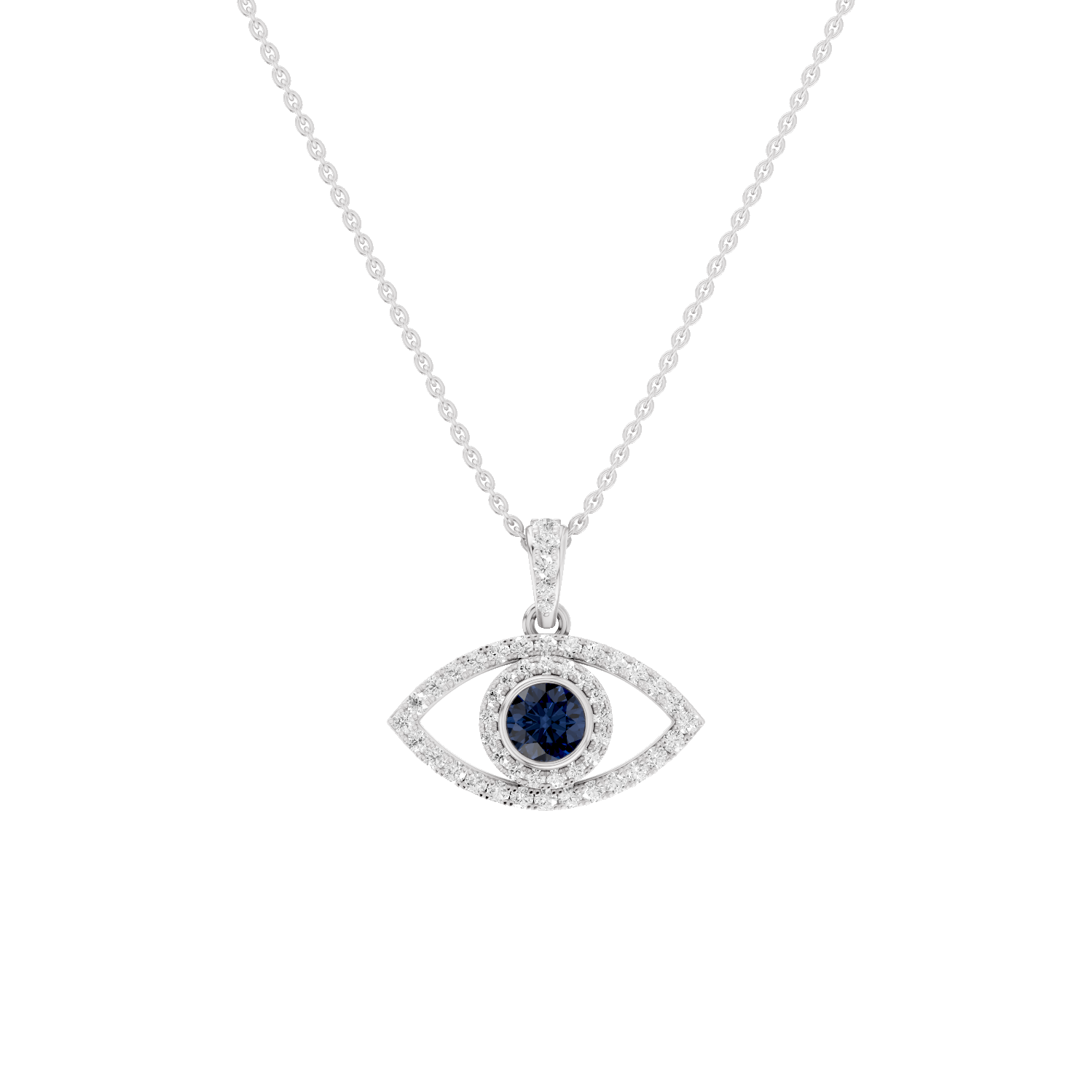 Nocturne, Evil Eye Pendant, White Gold