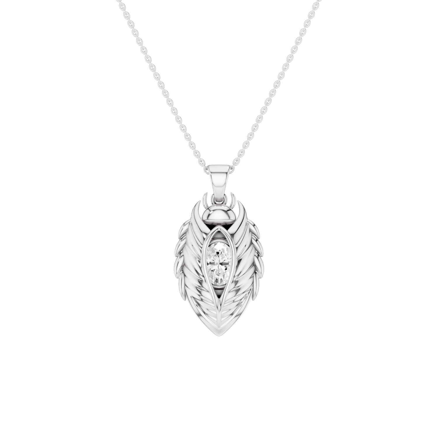Scarabyne, Scarab Pendant , White Gold