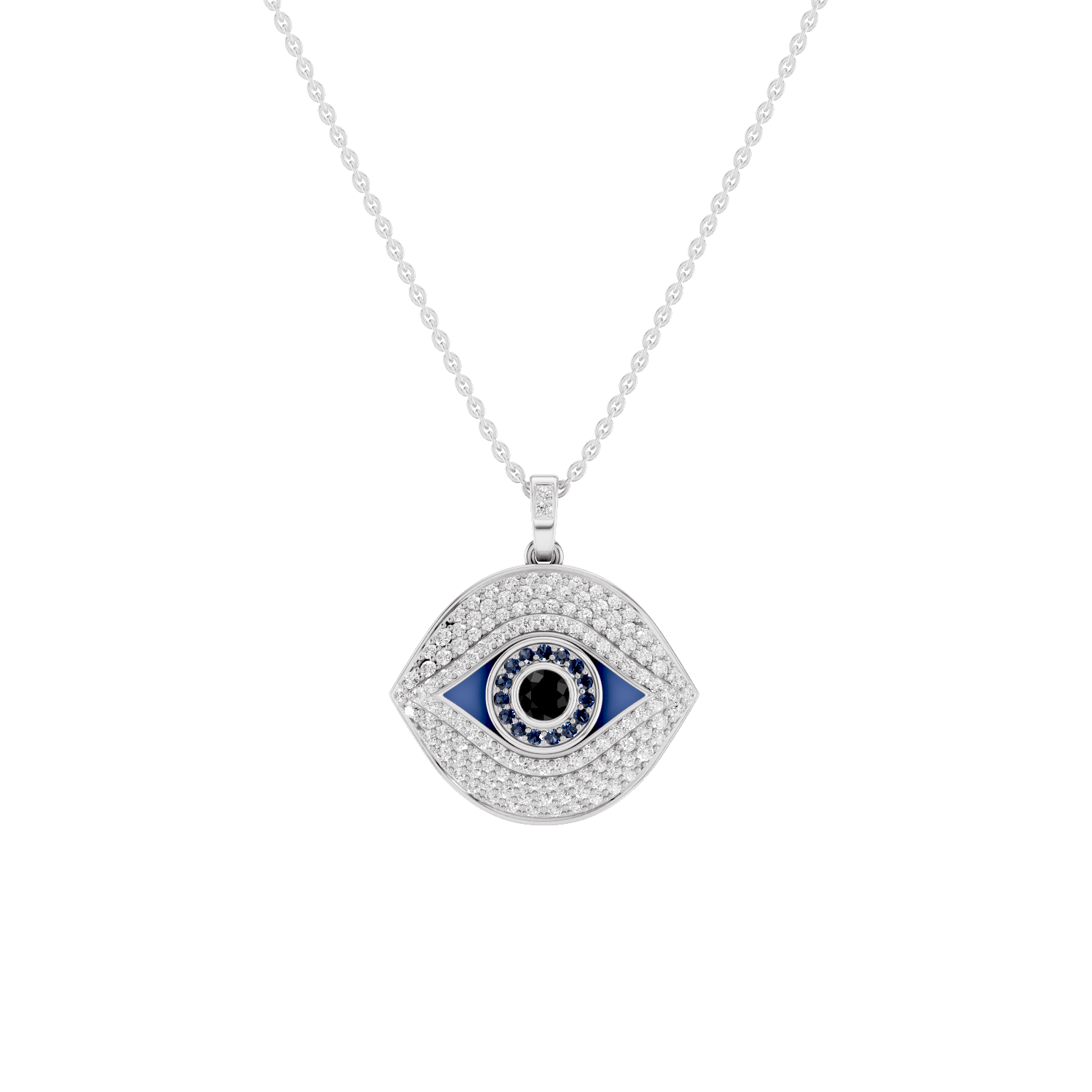 Iris, Evil Eye Pendant, White Gold