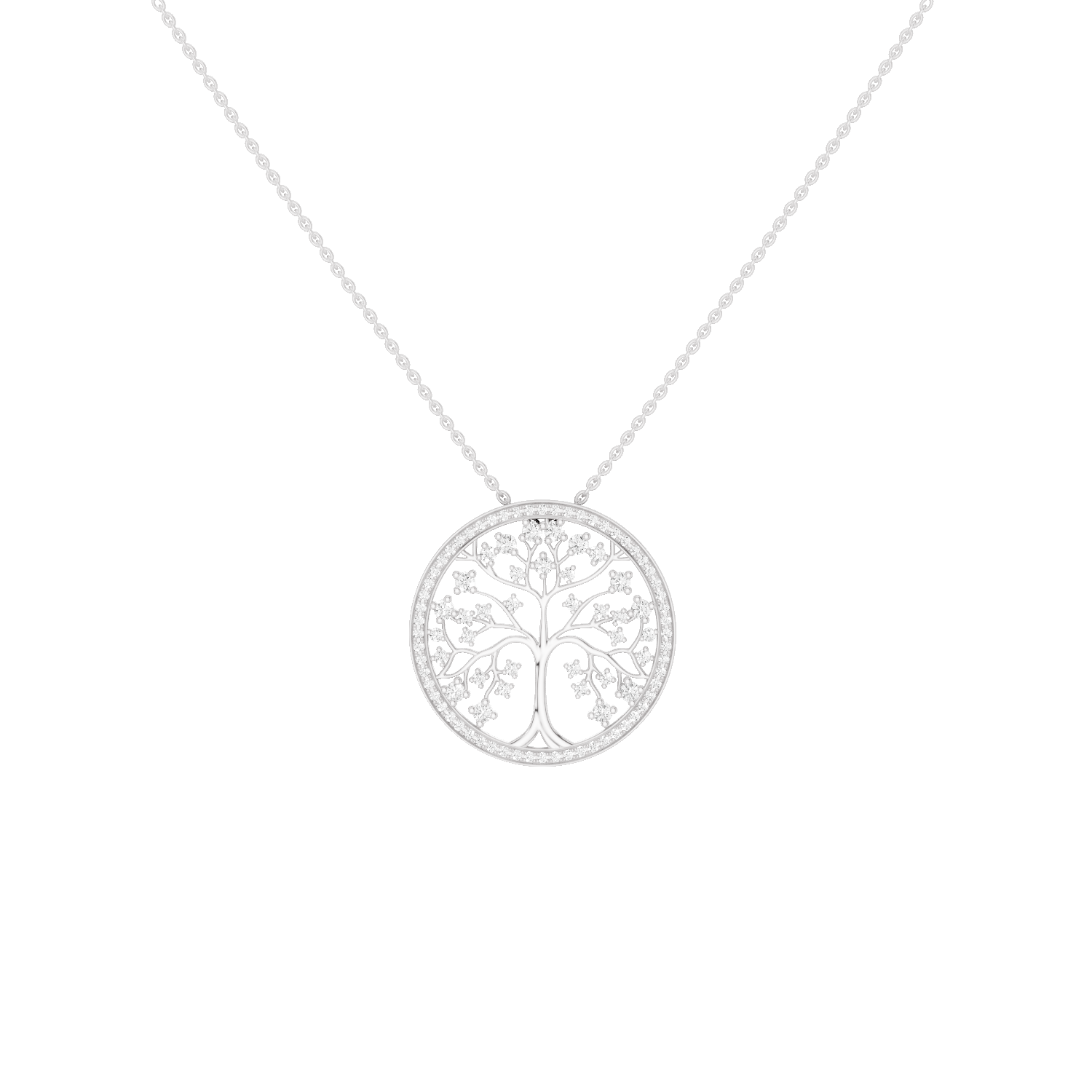 Arbora, Tree of Life Pendant, White Gold