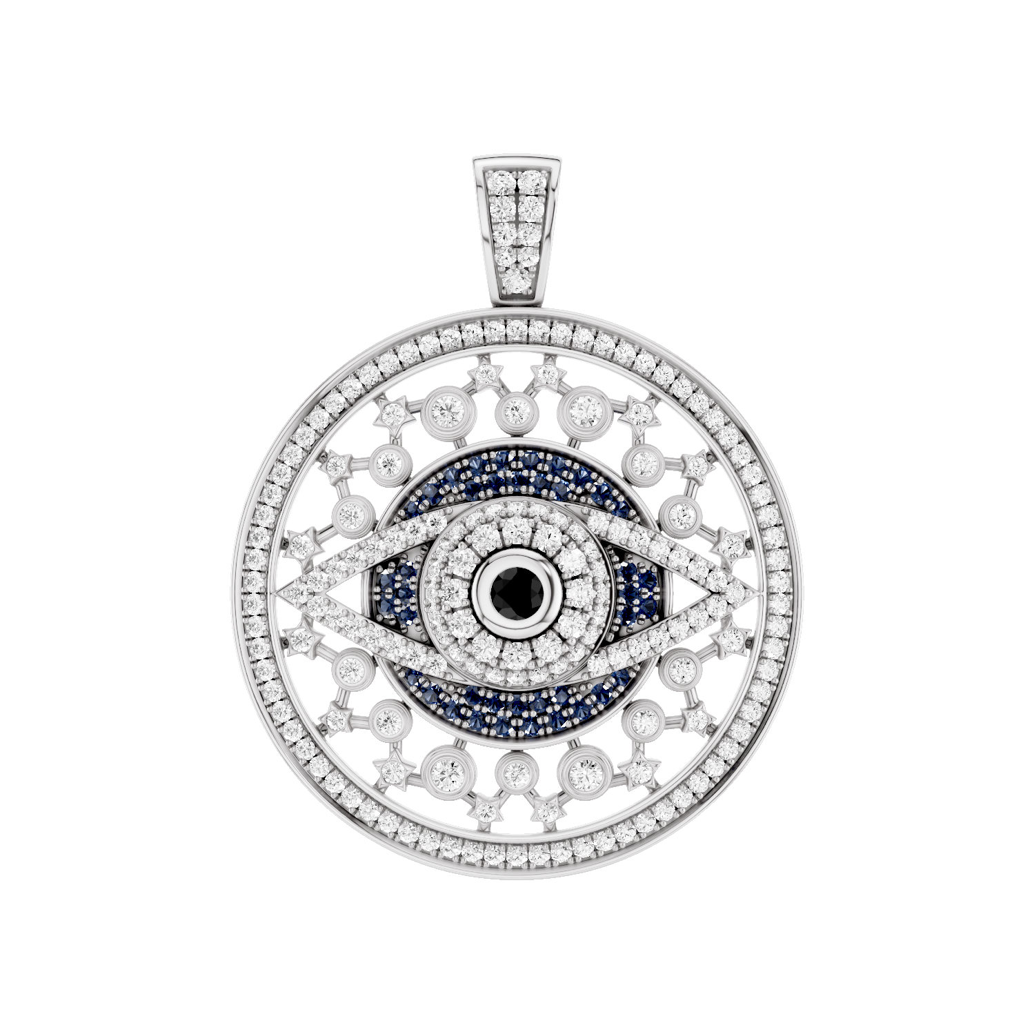 Occulux, Evil Eye Pendant, White Gold