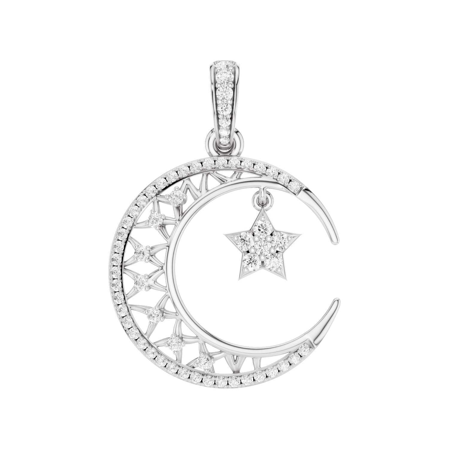 Moonveil, Moon Pendant, White Gold