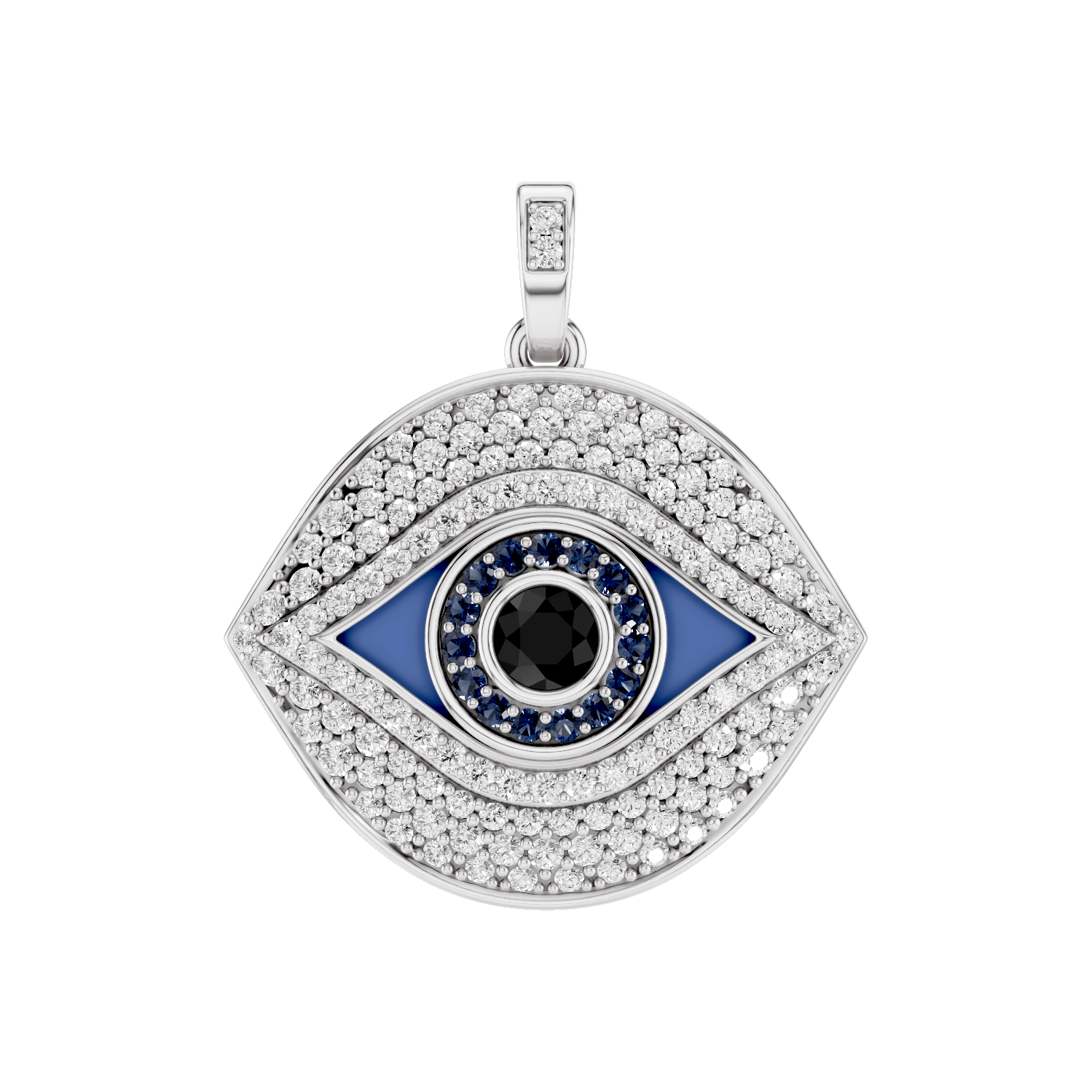Iris, Evil Eye Pendant, White Gold