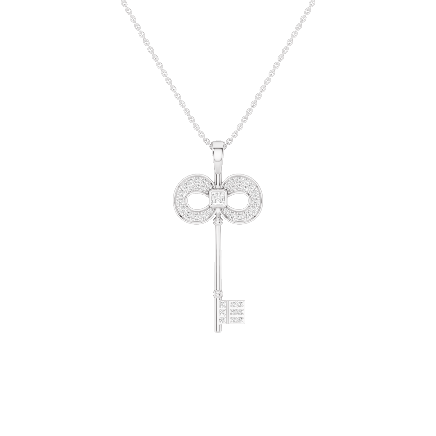 Keeley, Key Pendant, White Gold
