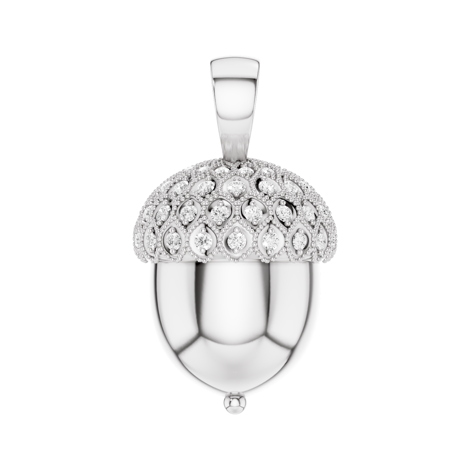 Acornia, Acorn Pendant, White Gold