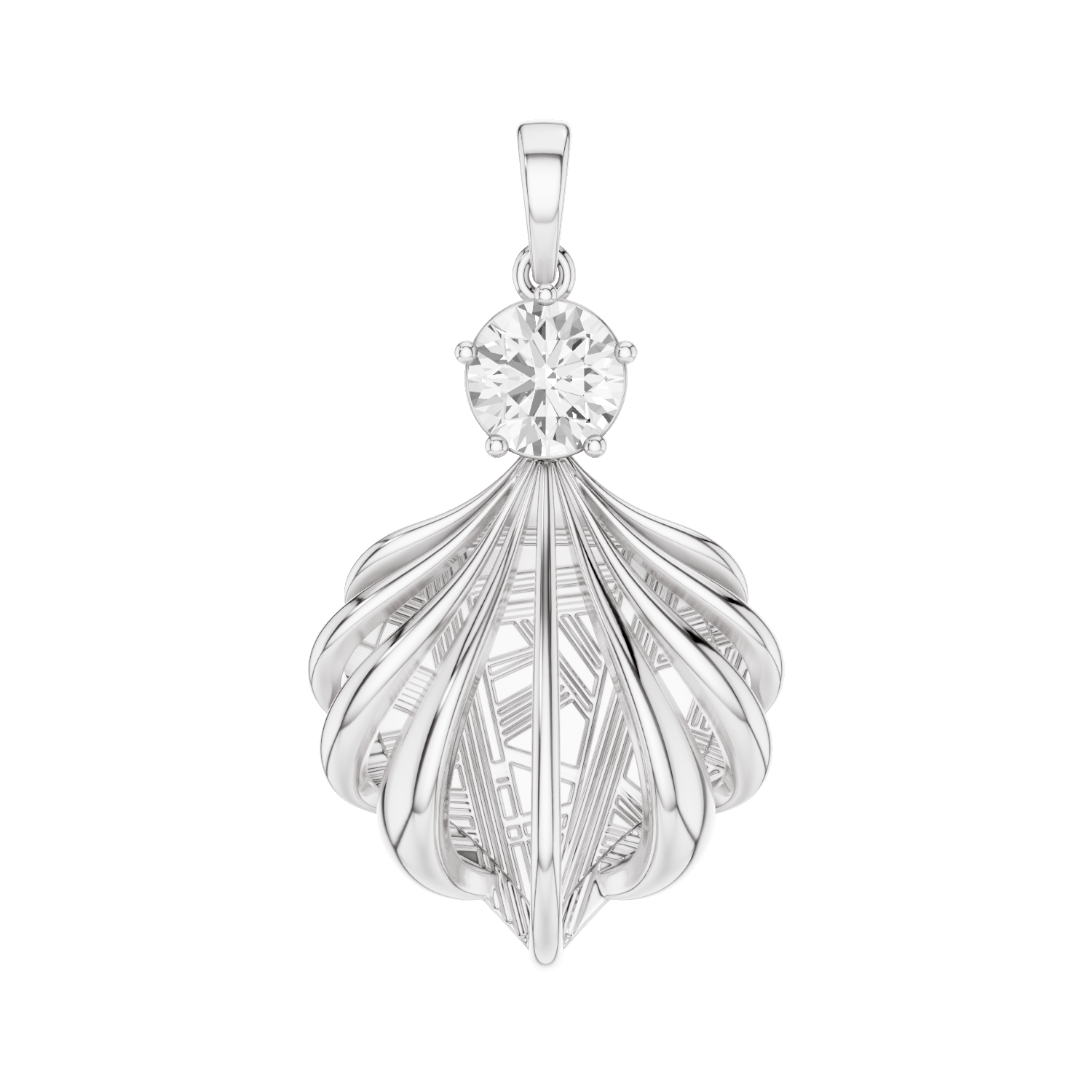 Shelly, Sea Shell Pendant, White Gold