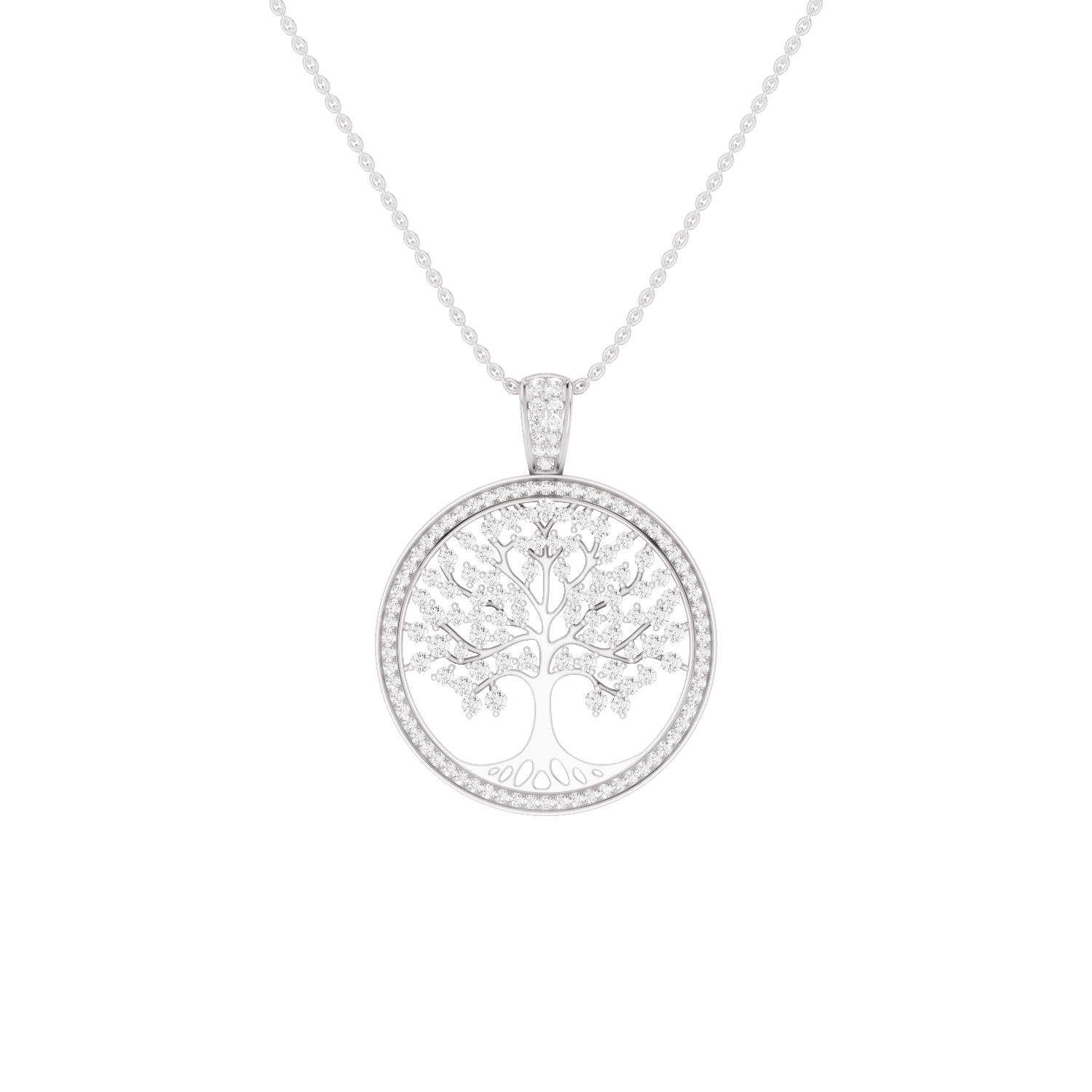 Vita, Tree of Life Pendant, White Gold