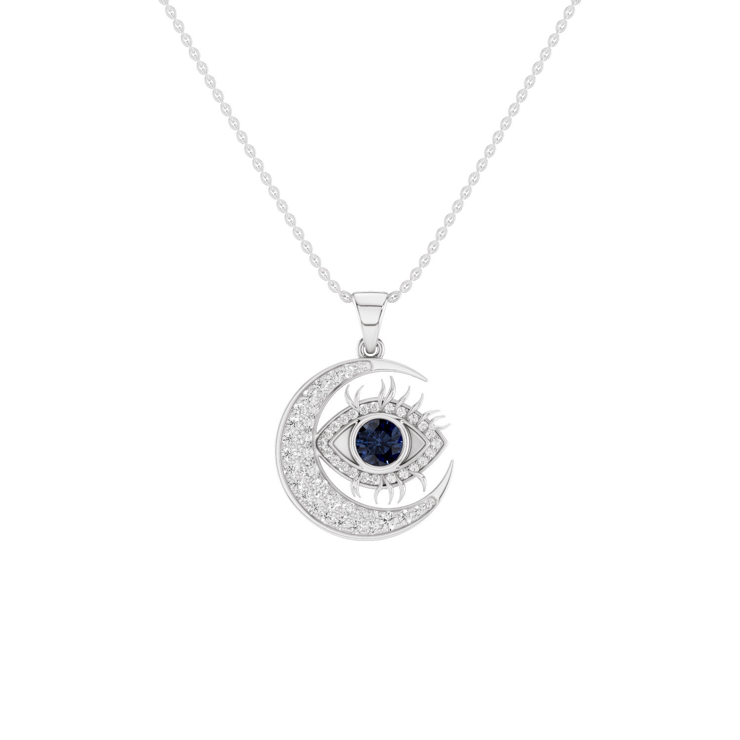 Nazaria, Evil Eye Pendant, White Gold