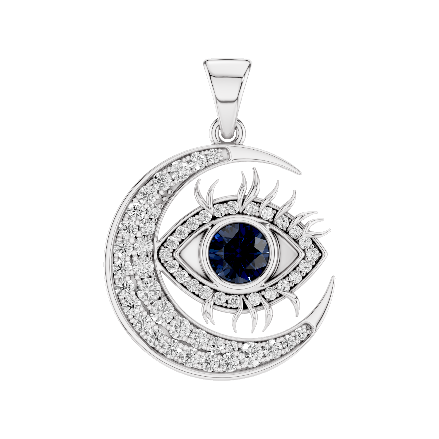 Nazaria, Evil Eye Pendant, White Gold