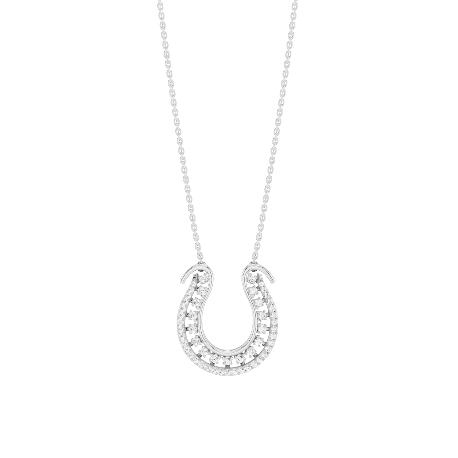 Luckspur, Horseshoe Pendant, White Gold