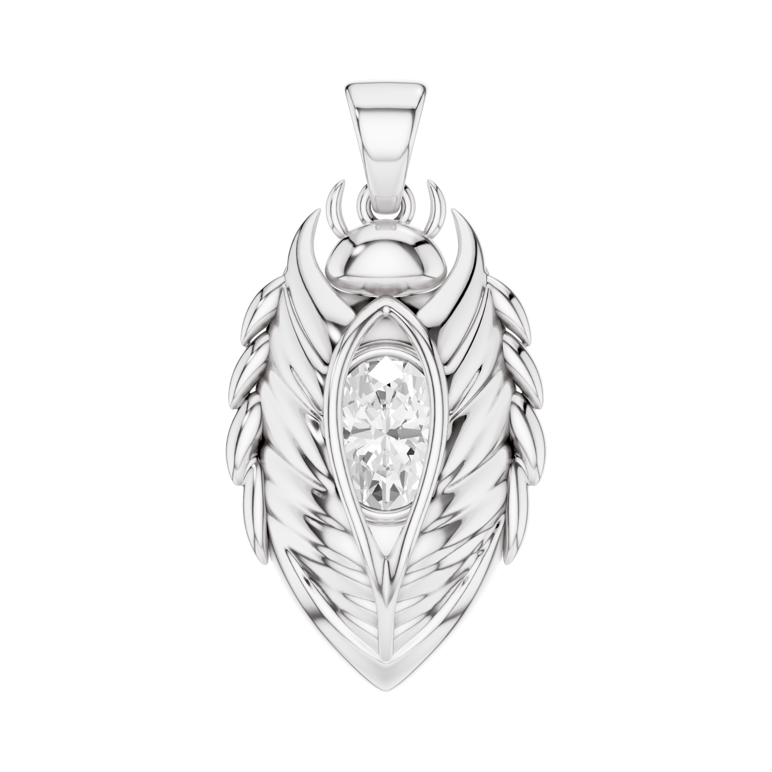 Scarabyne, Scarab Pendant , White Gold