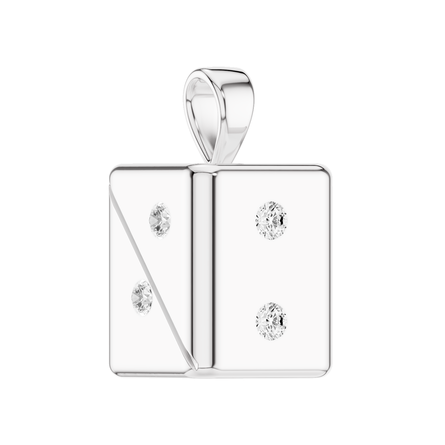 Risket, Dice Pendant, White Gold
