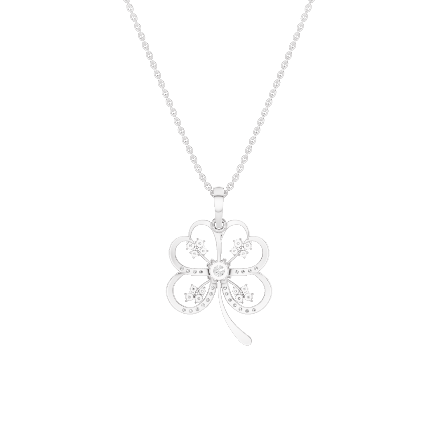 Folia, Clover Leaf Pendant, White Gold