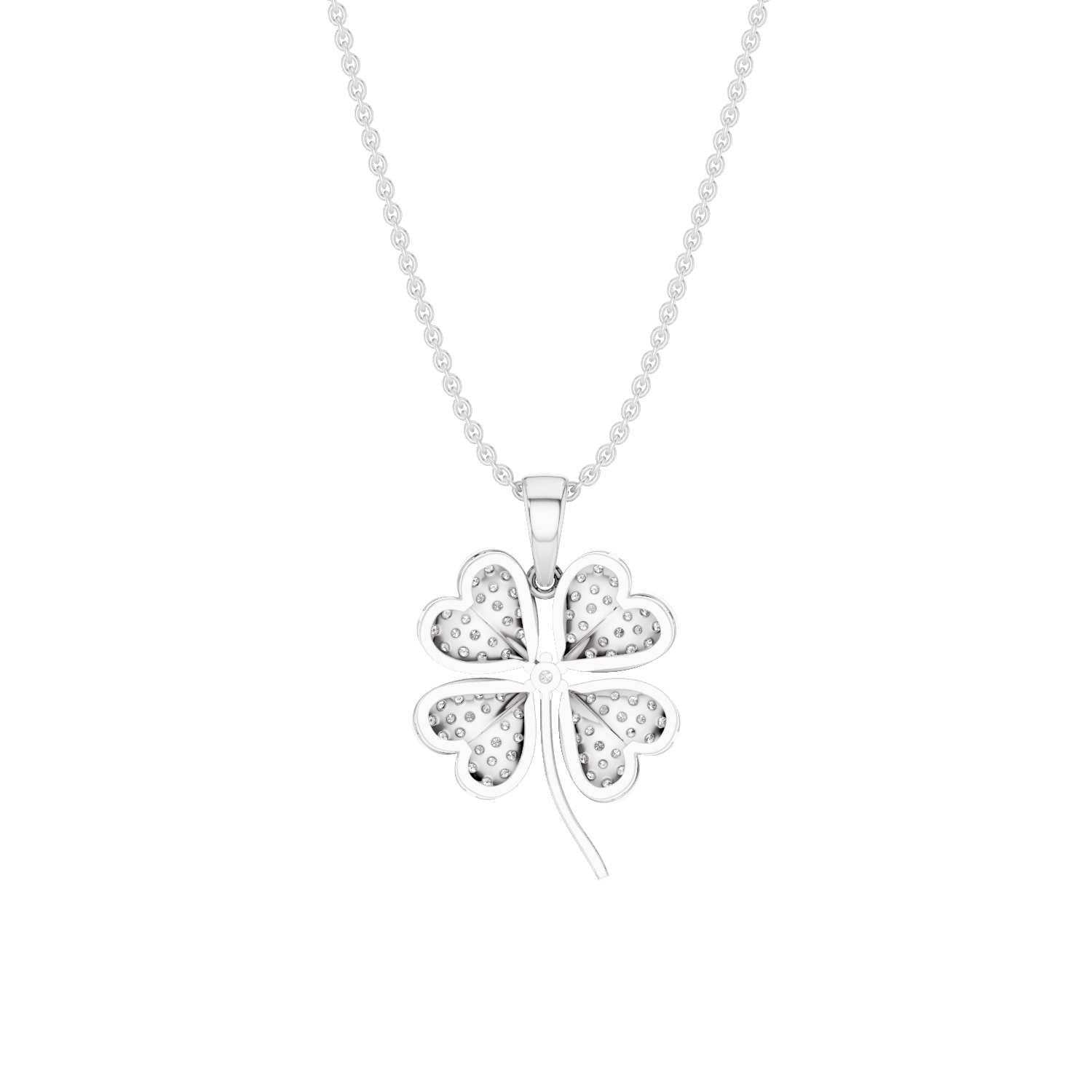 Chamour, Clover Leaf Pendant, White Gold