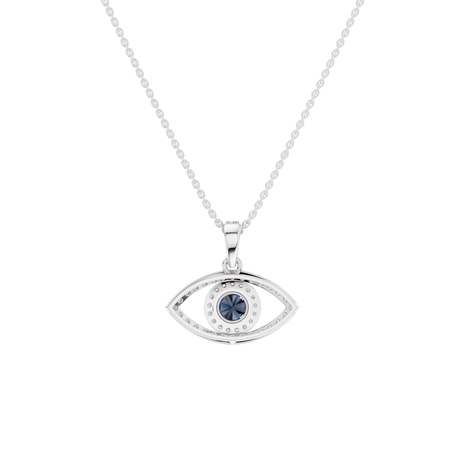 Nocturne, Evil Eye Pendant, White Gold