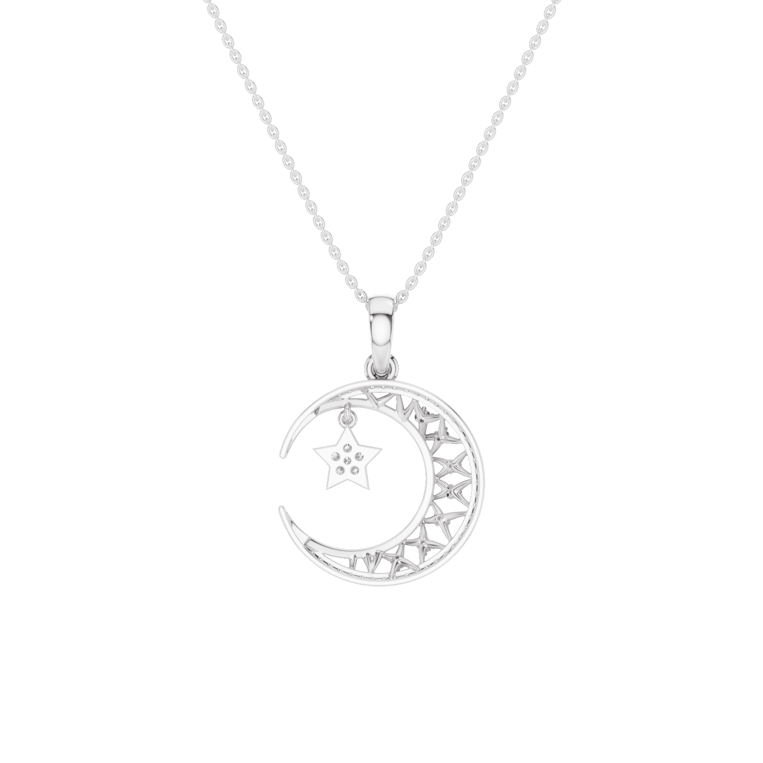 Moonveil, Moon Pendant, White Gold