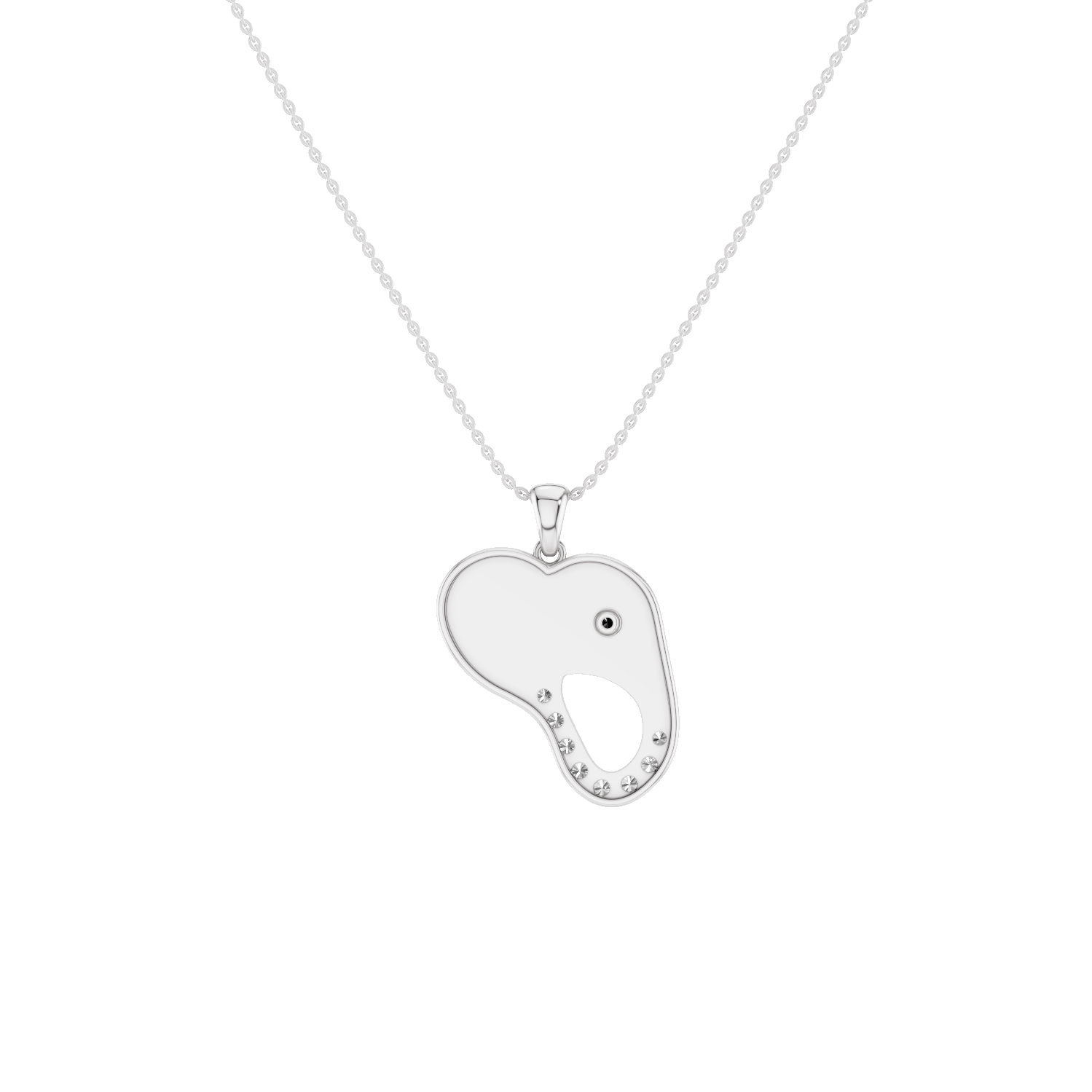 Elli, Elephant Pendant, White Gold