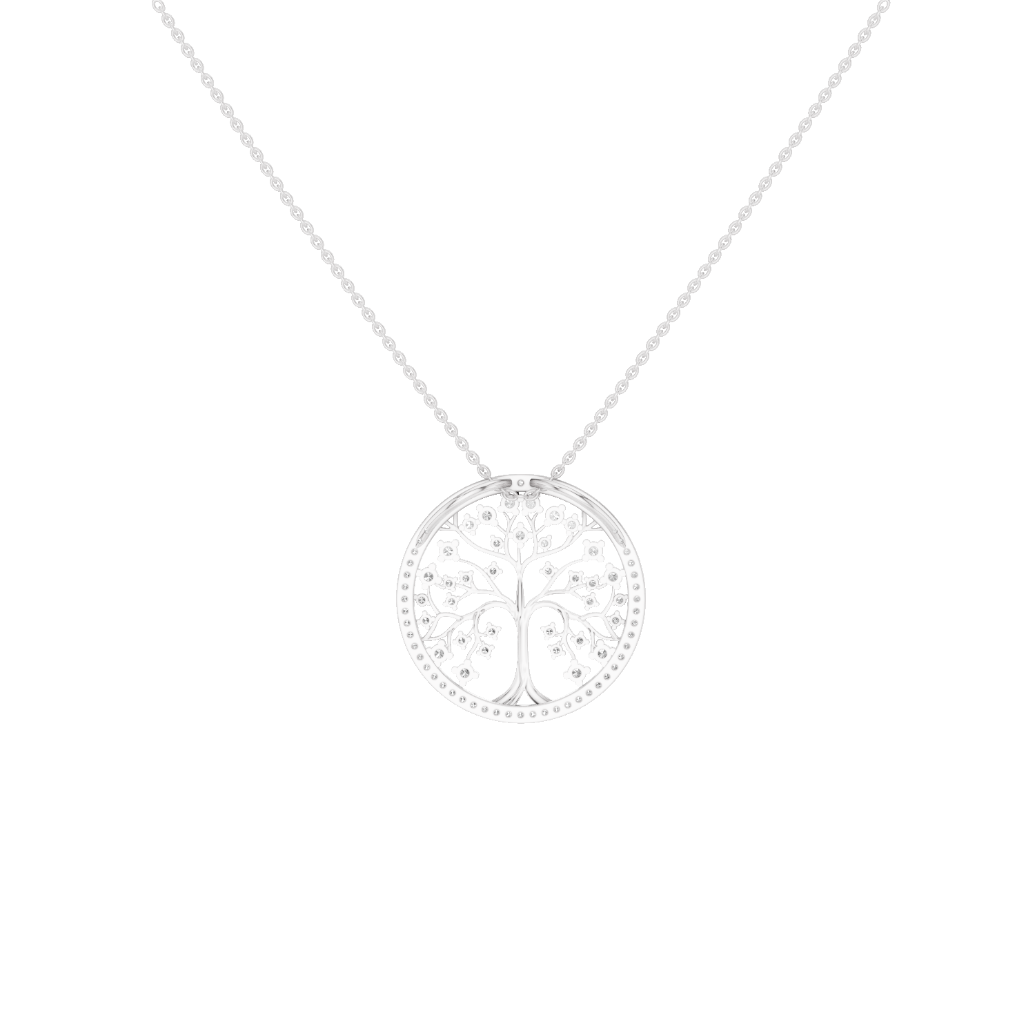 Arbora, Tree of Life Pendant, White Gold