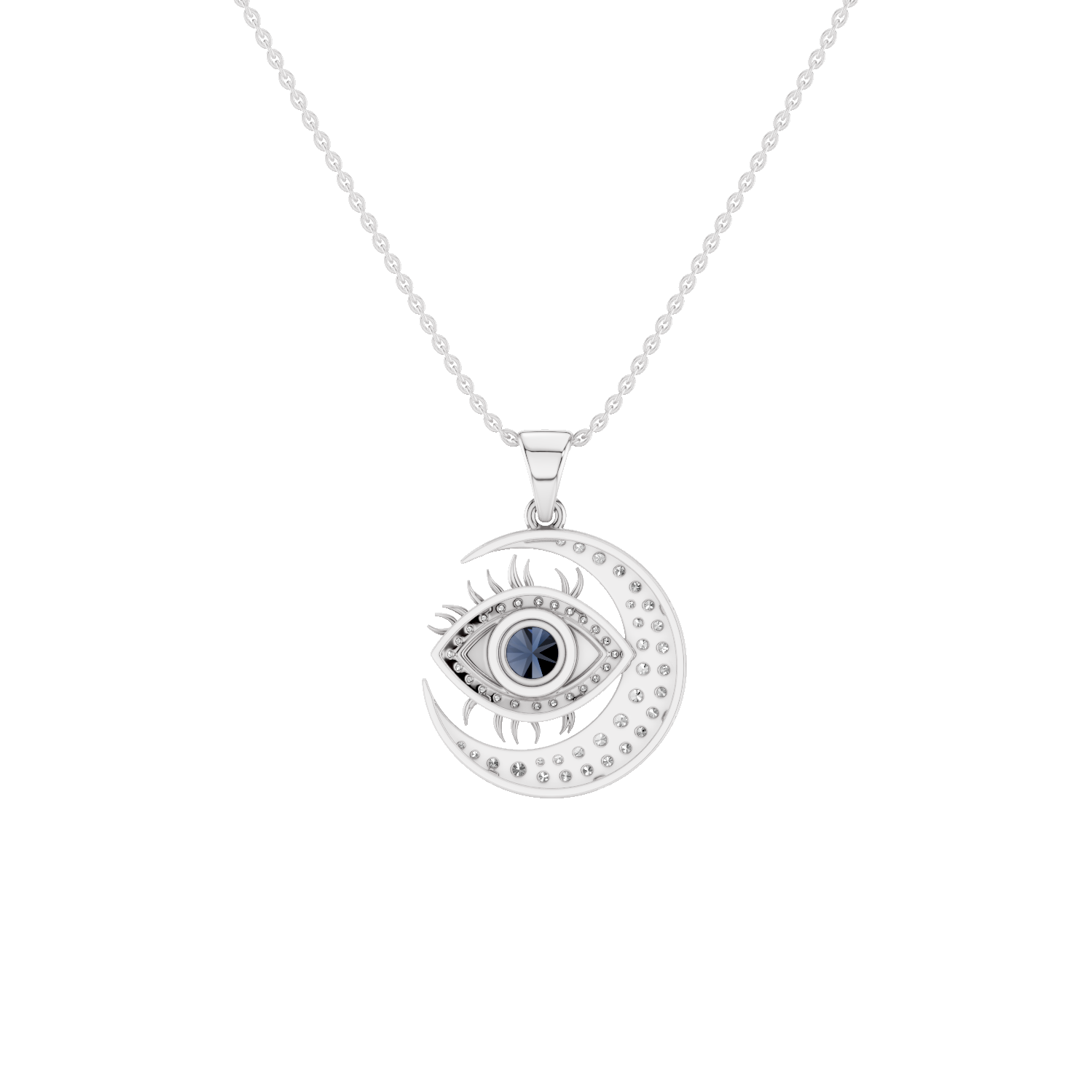 Nazaria, Evil Eye Pendant, White Gold