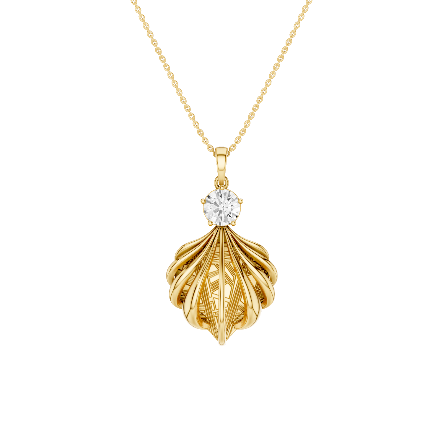 Shelly, Sea Shell Pendant, Gold