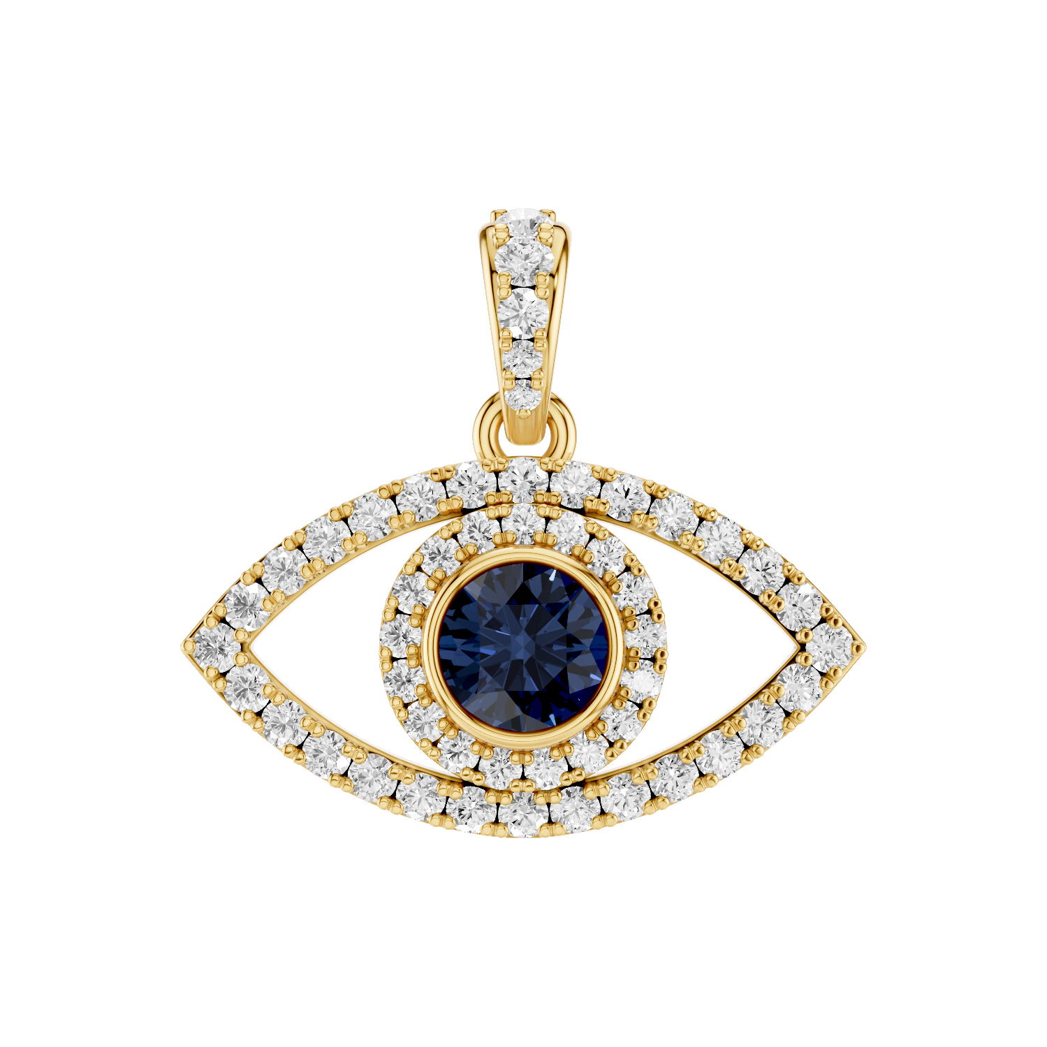 Nocturne, Evil Eye Pendant, Gold