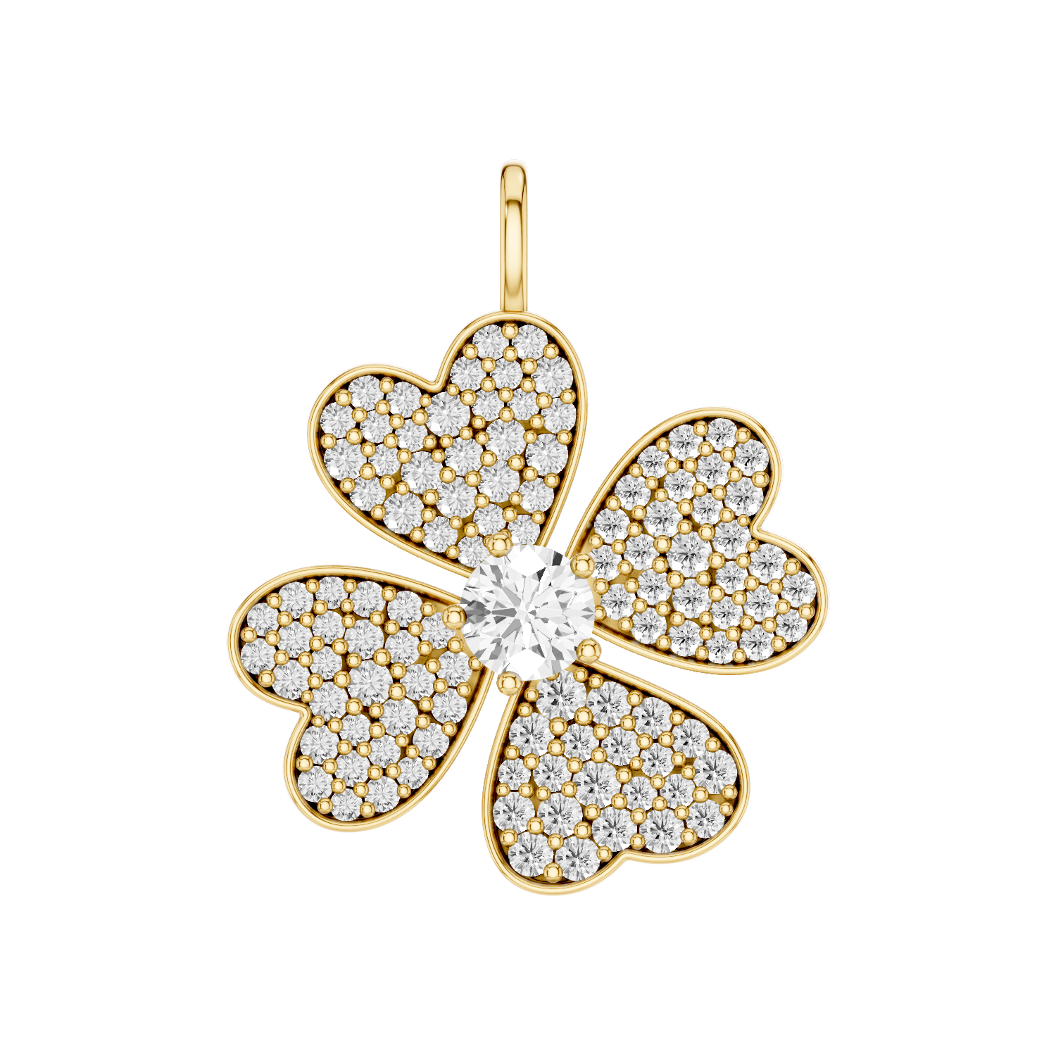 Lustre, Clover Leaf Pendant, Gold