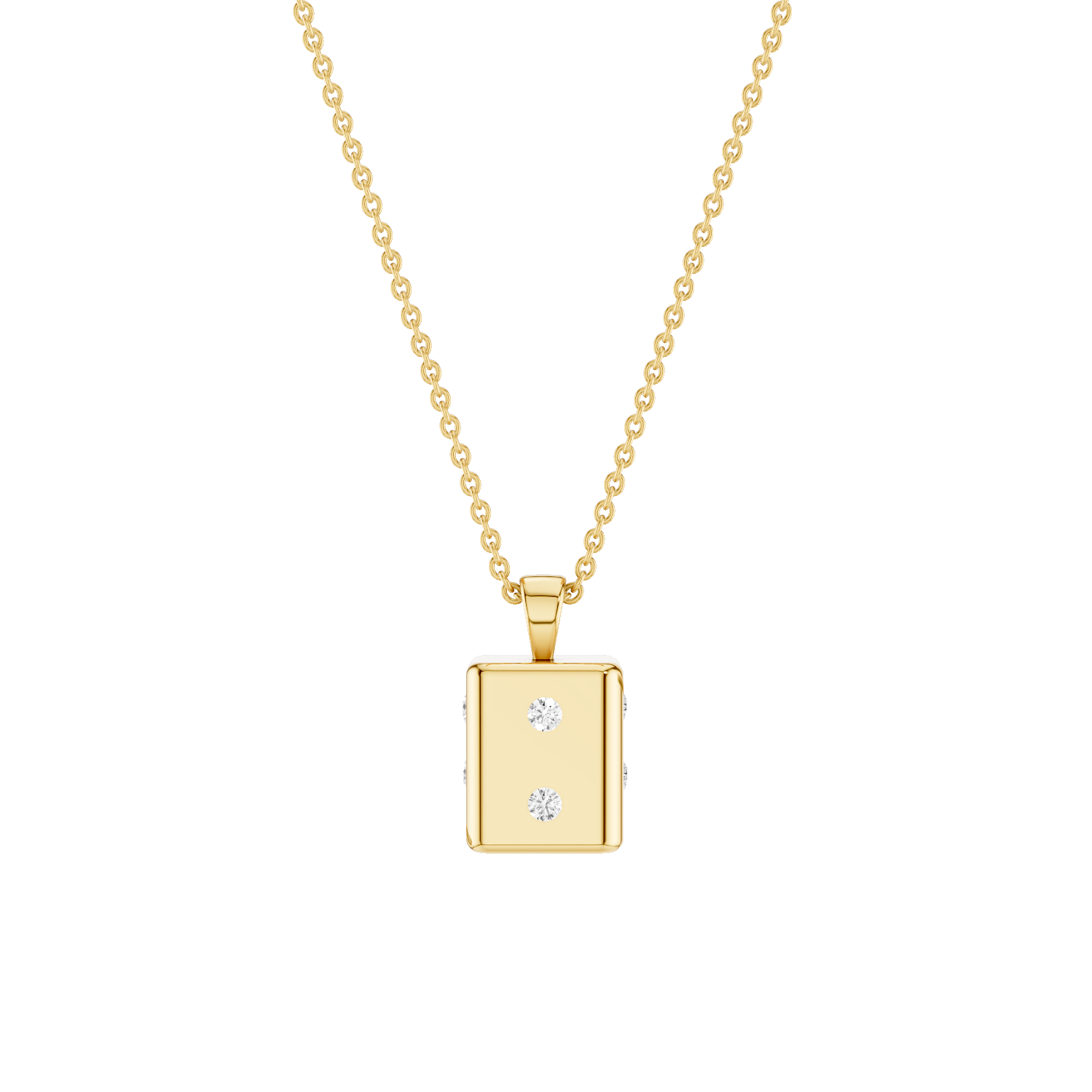 Risket, Dice Pendant, Gold