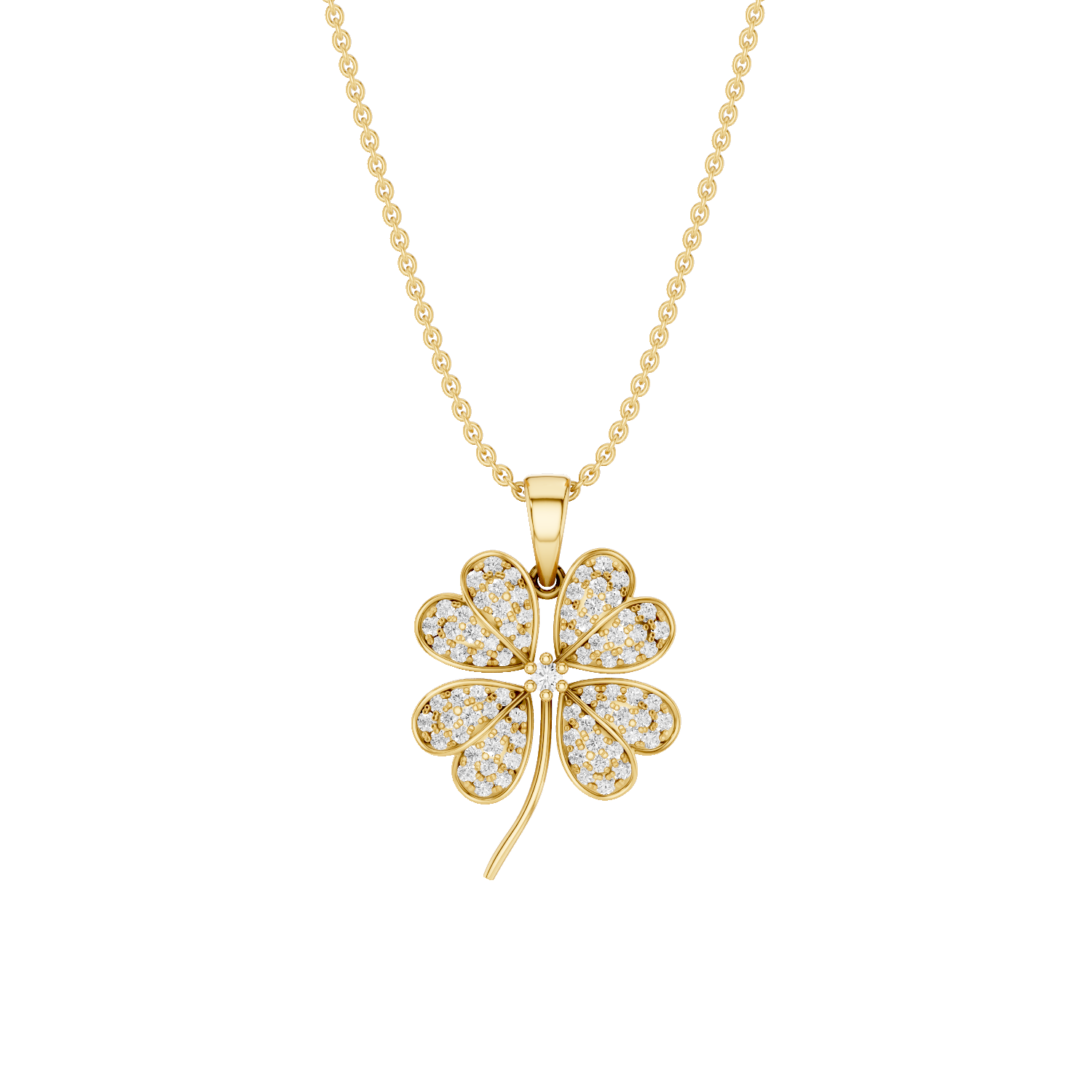 Chamour, Clover Leaf Pendant, Gold