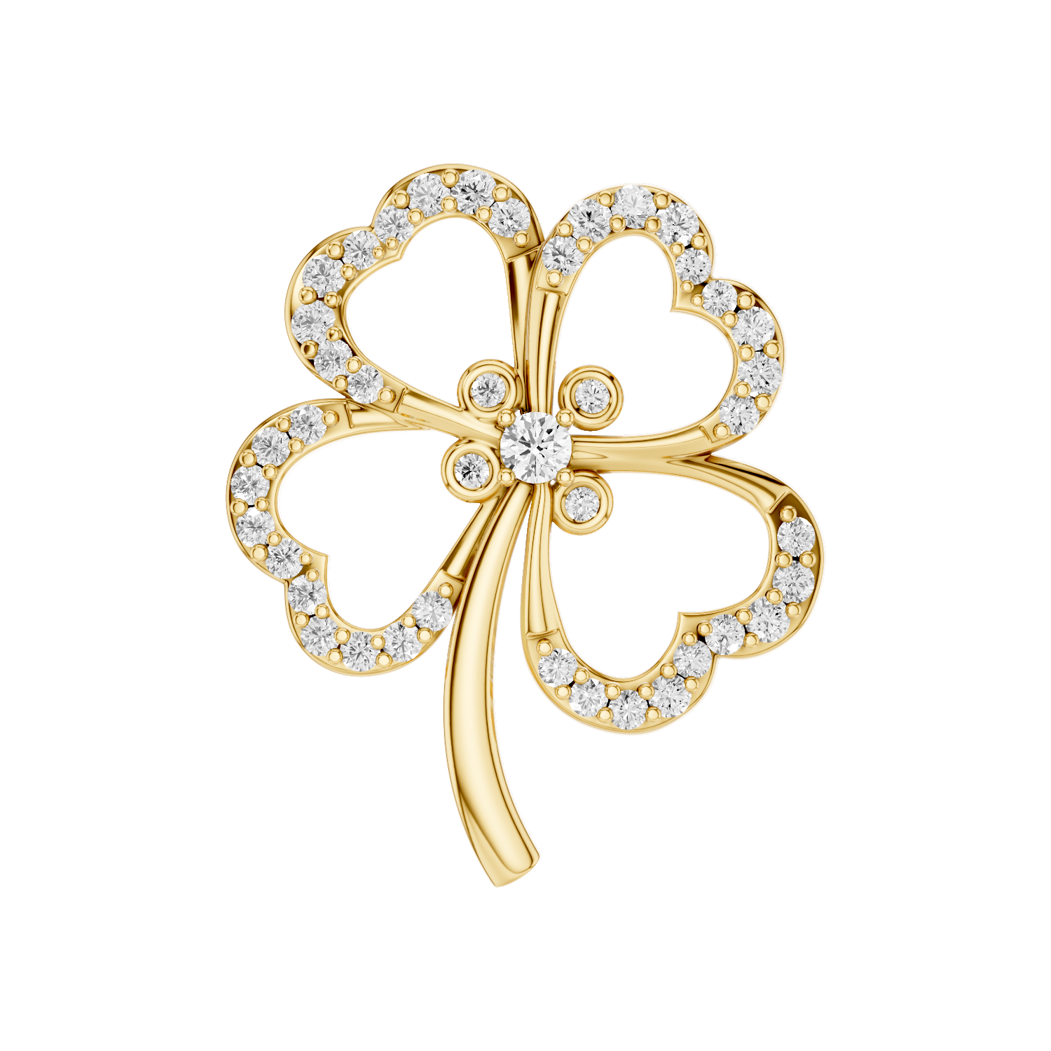 Felicia Clover Leaf Pendant, Gold