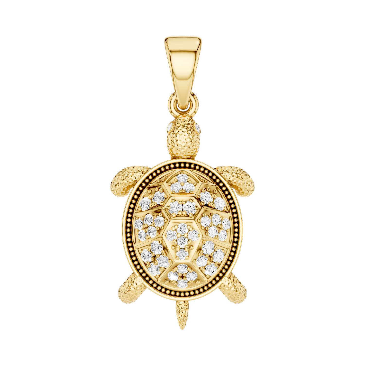 Sea Trot, Turtle Pendant, Gold