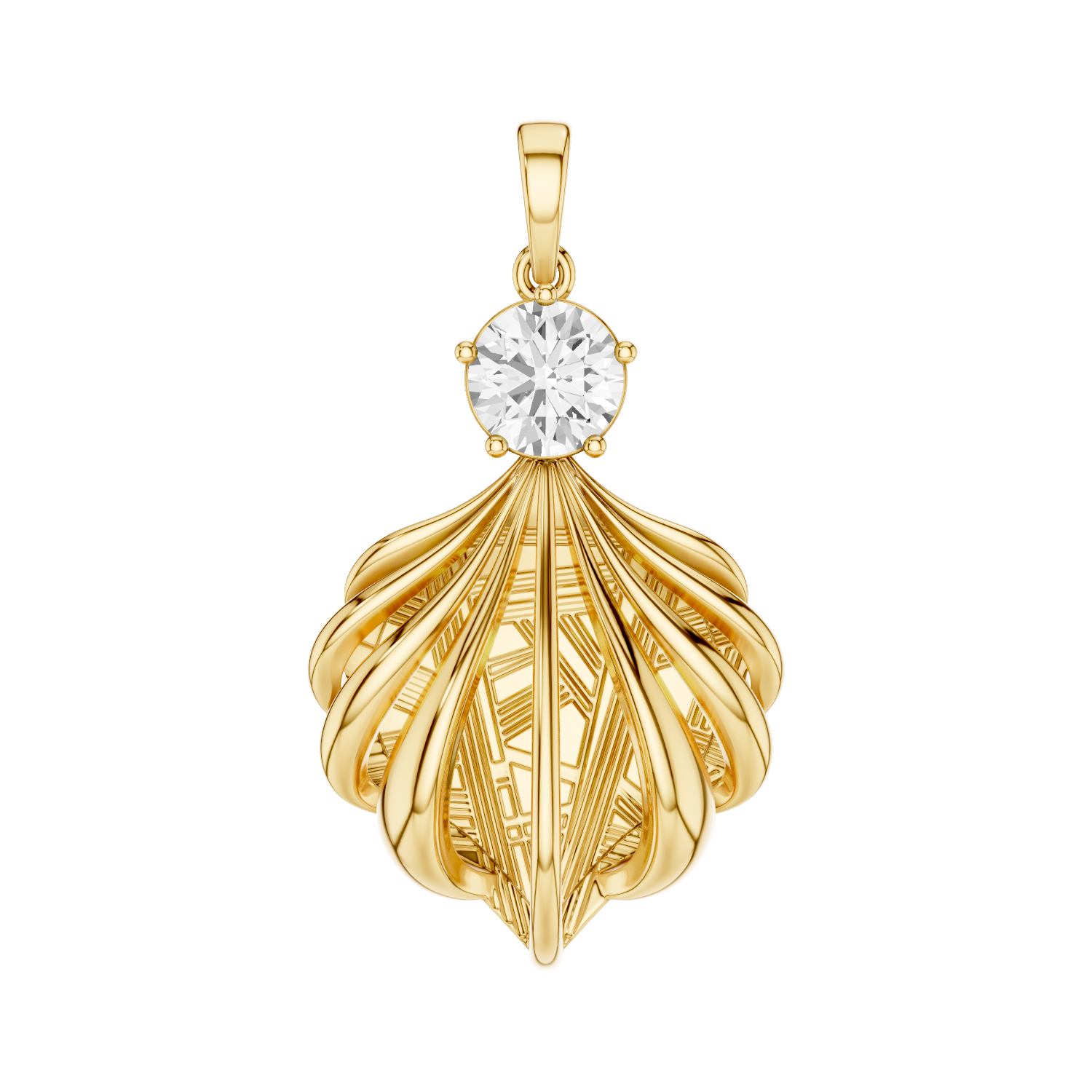 Shelly, Sea Shell Pendant, Gold