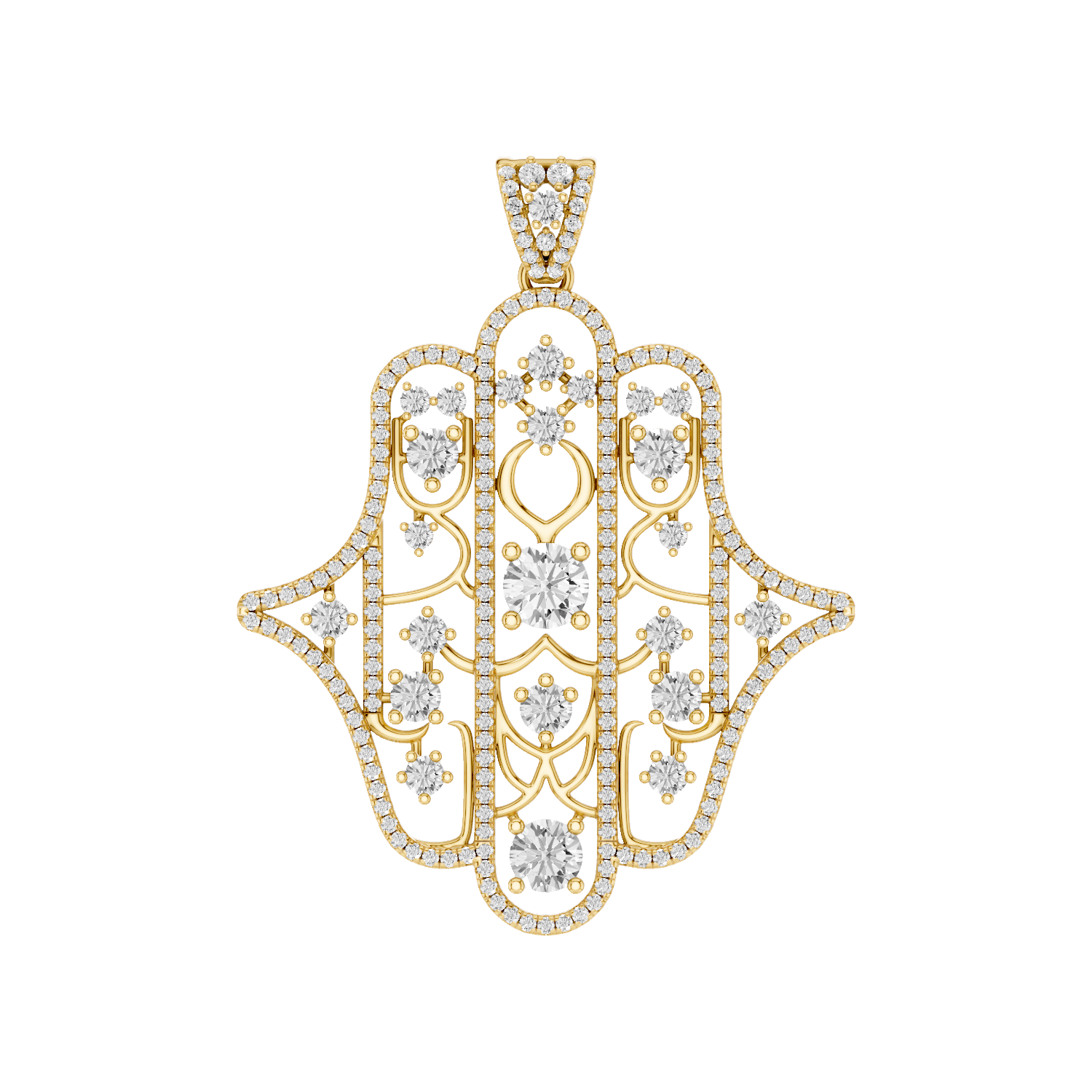 Amuletto, Hamsa Hand Pendant, Gold