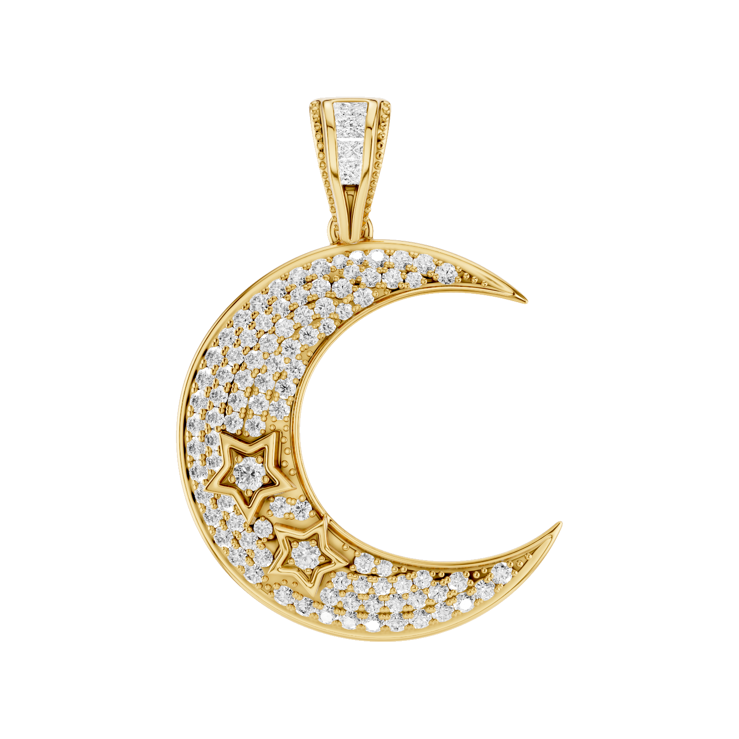 Luna, Moon Pendant, Gold