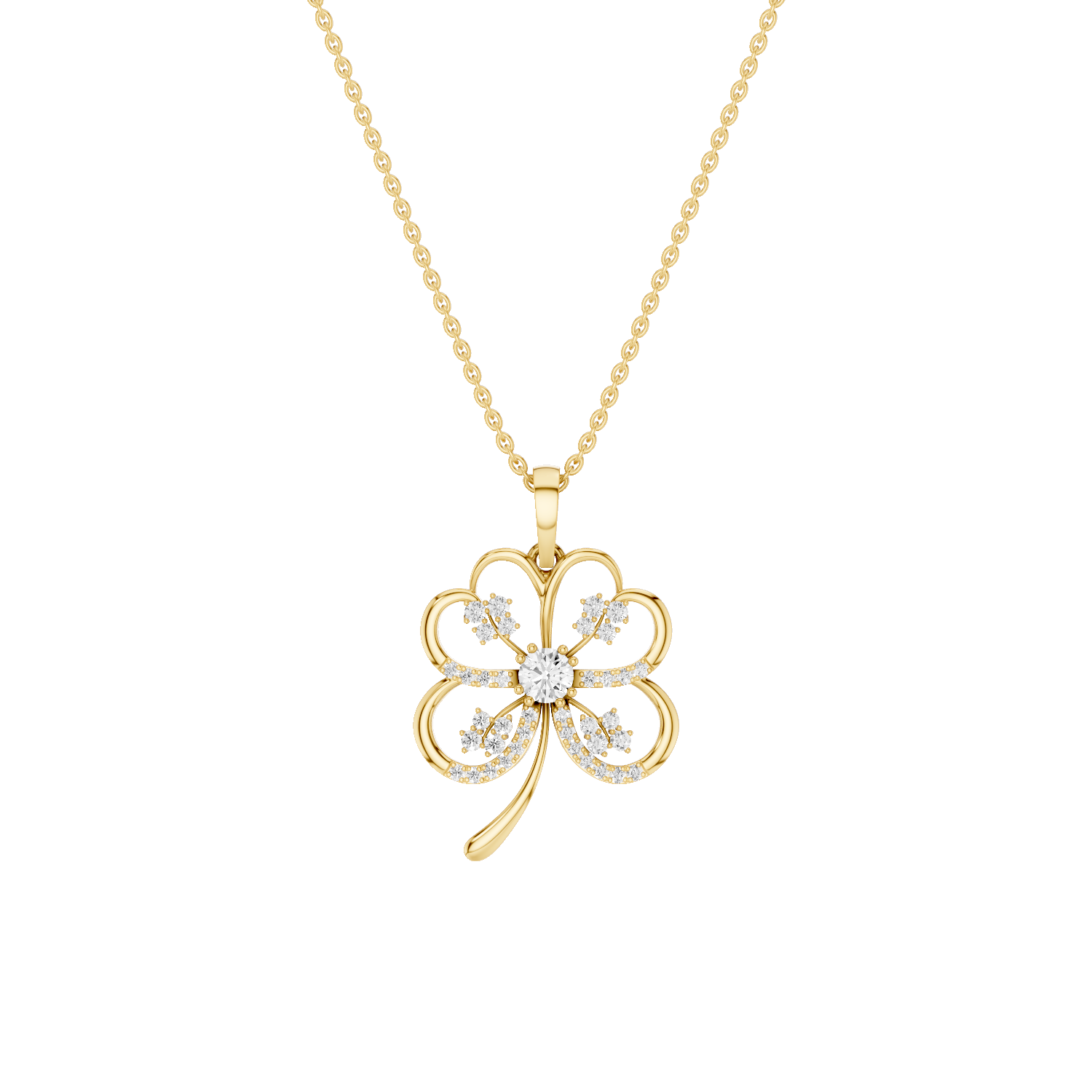Folia, Clover Leaf Pendant, Gold