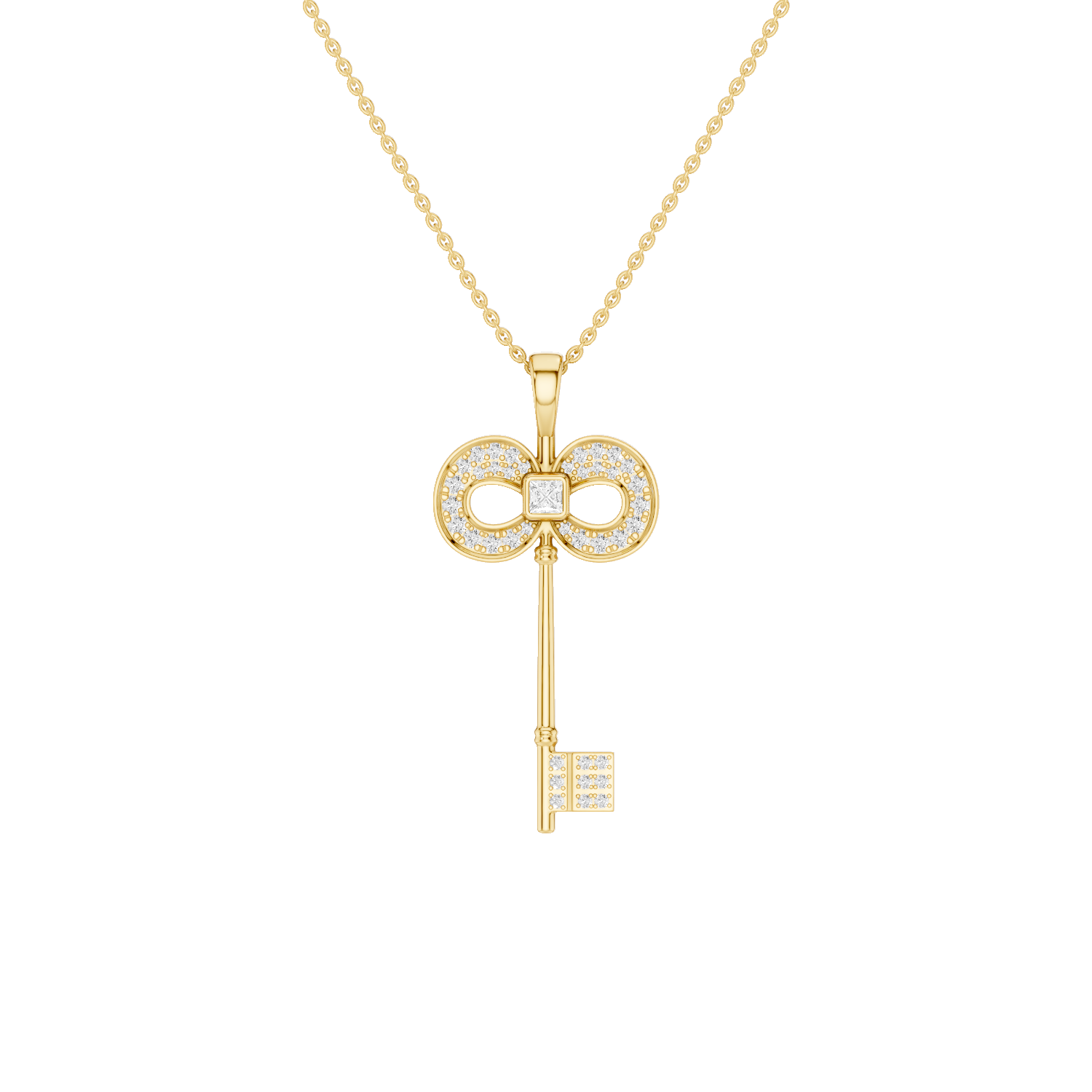 Keeley, Key Pendant, Gold