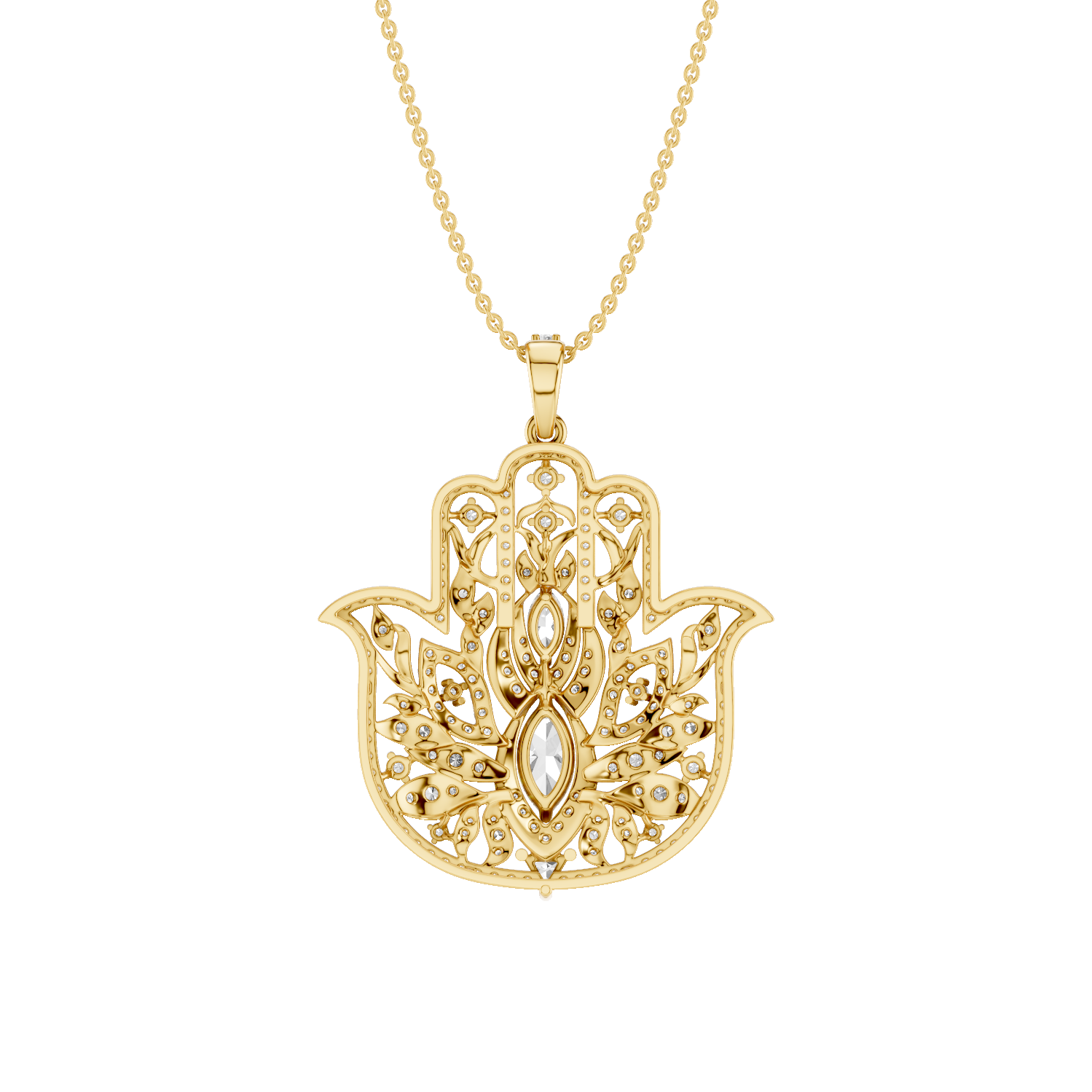 Guardian, Hamsa Hand Pendant, Gold