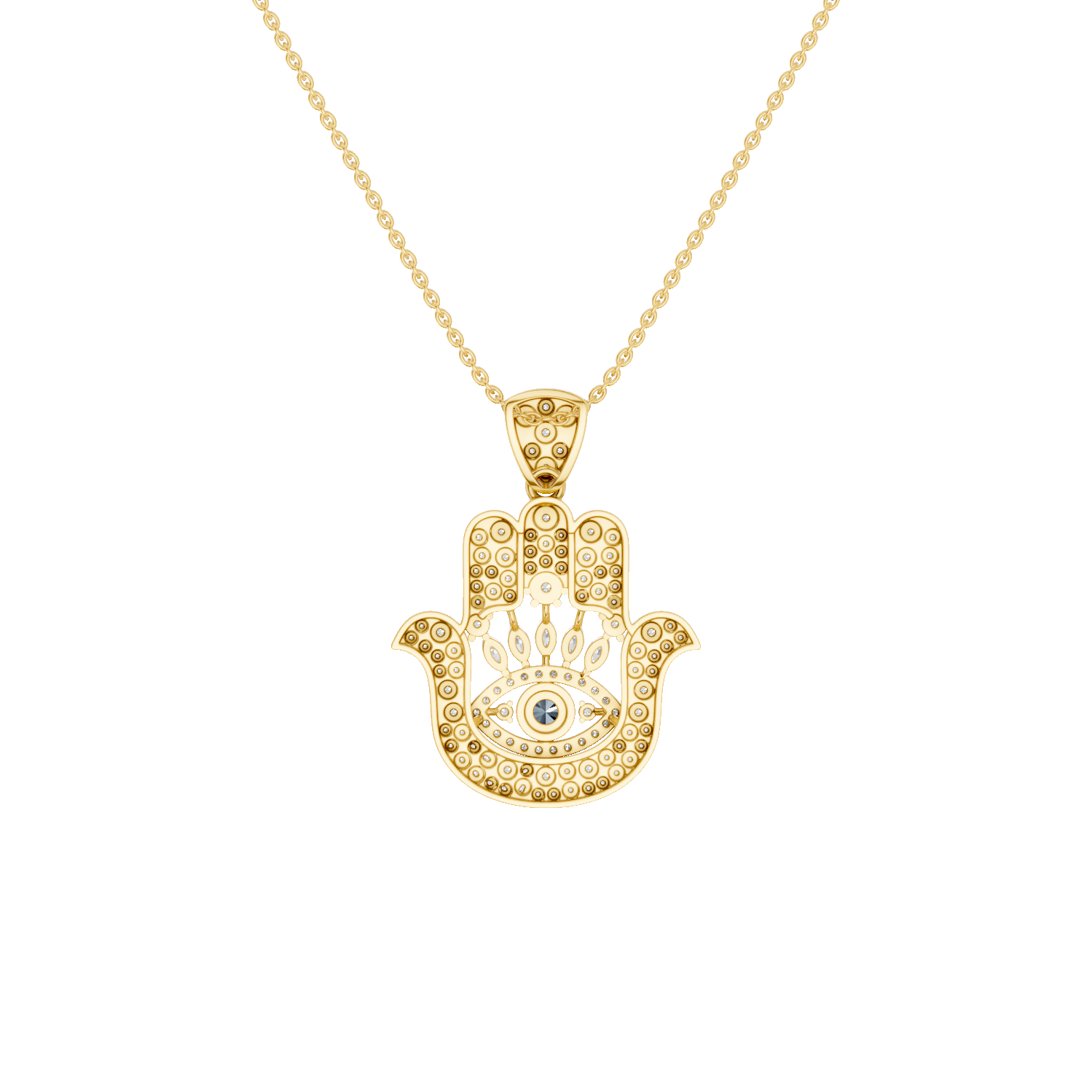 Hanzel, Hamsa Hand Pendant, Gold