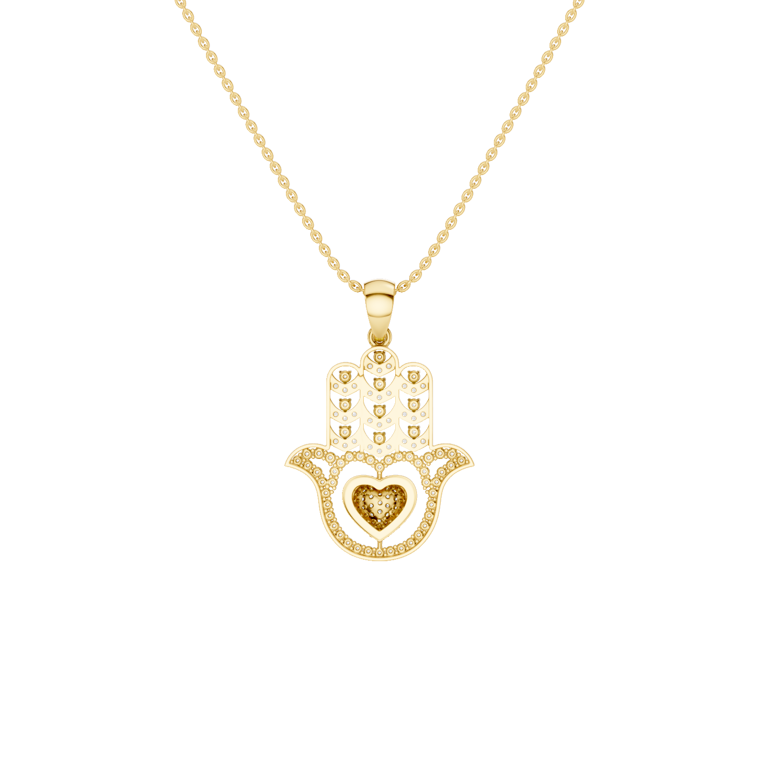 Mira, Hamsa Hand Pendant, Gold