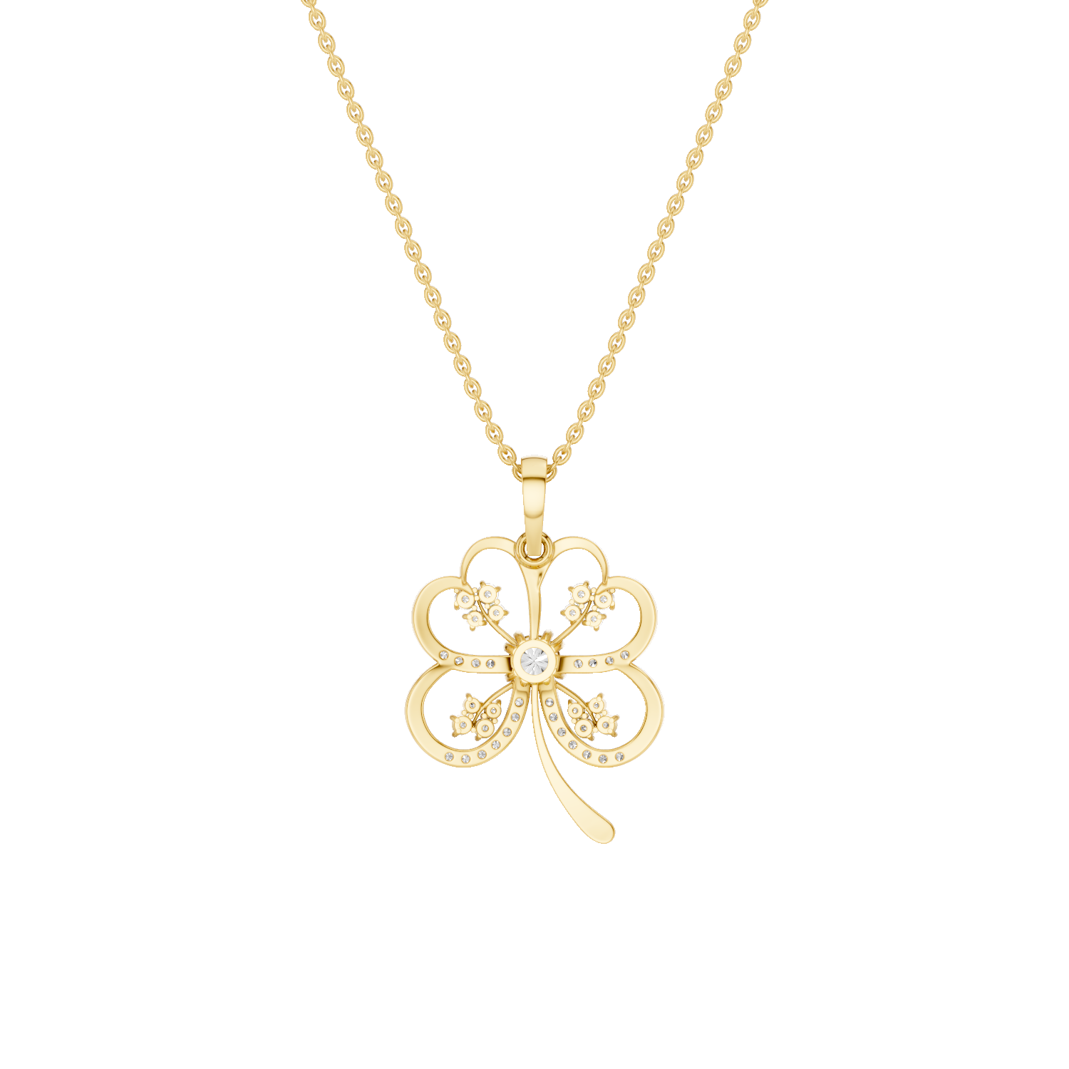 Folia, Clover Leaf Pendant, Gold