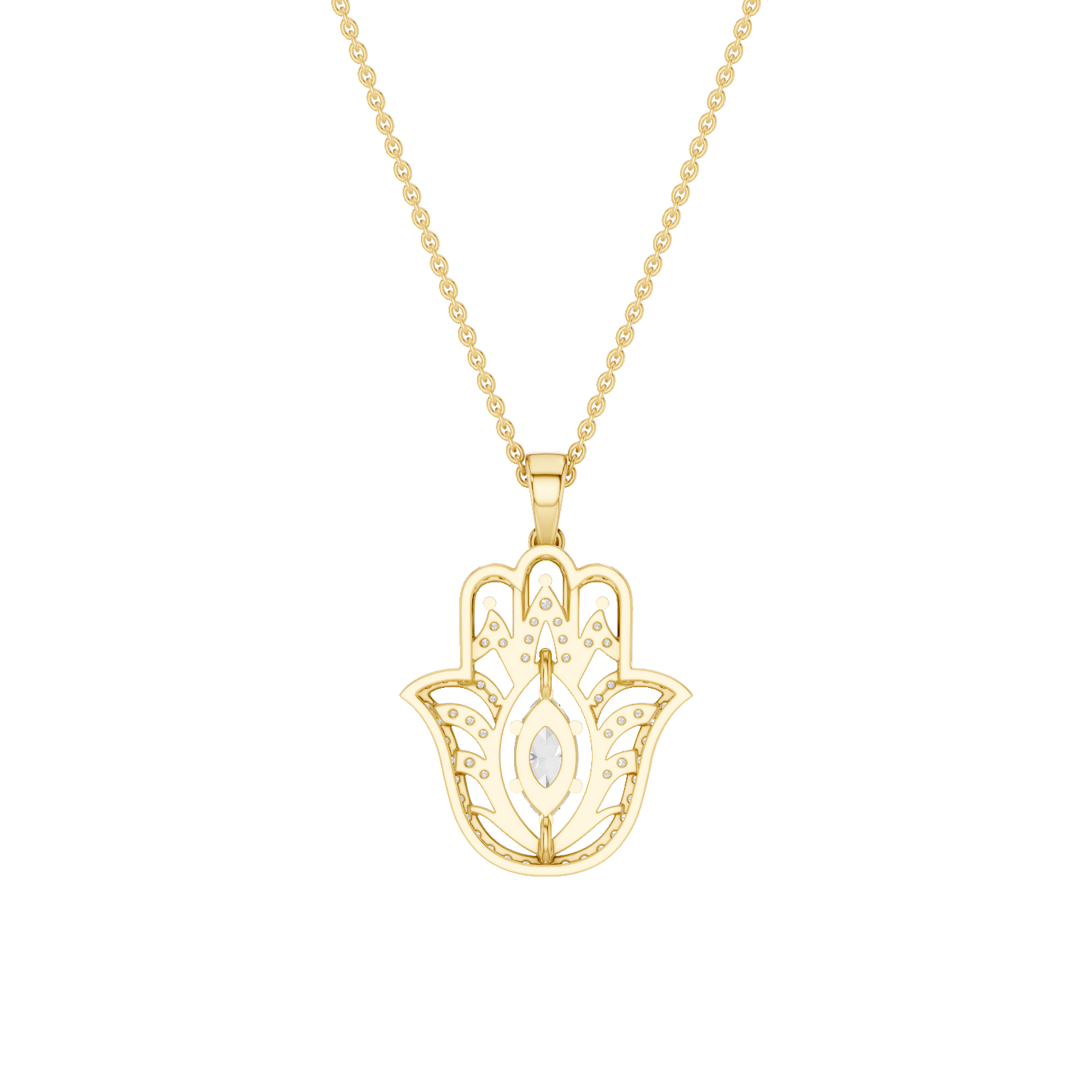 Palmara, Hamsa Hand Pendant, Gold